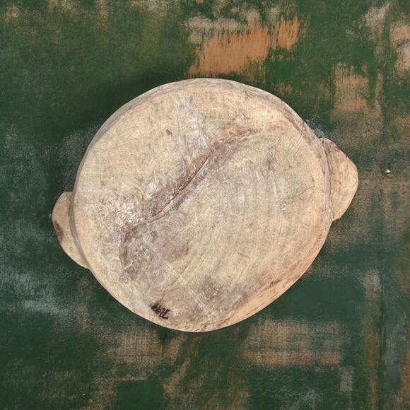 Antique Bread Bowl-Hand Hewn Carved-Parat-Rustic-Primitive-Farmhouse-Boho-18'' - Picture 9 of 9